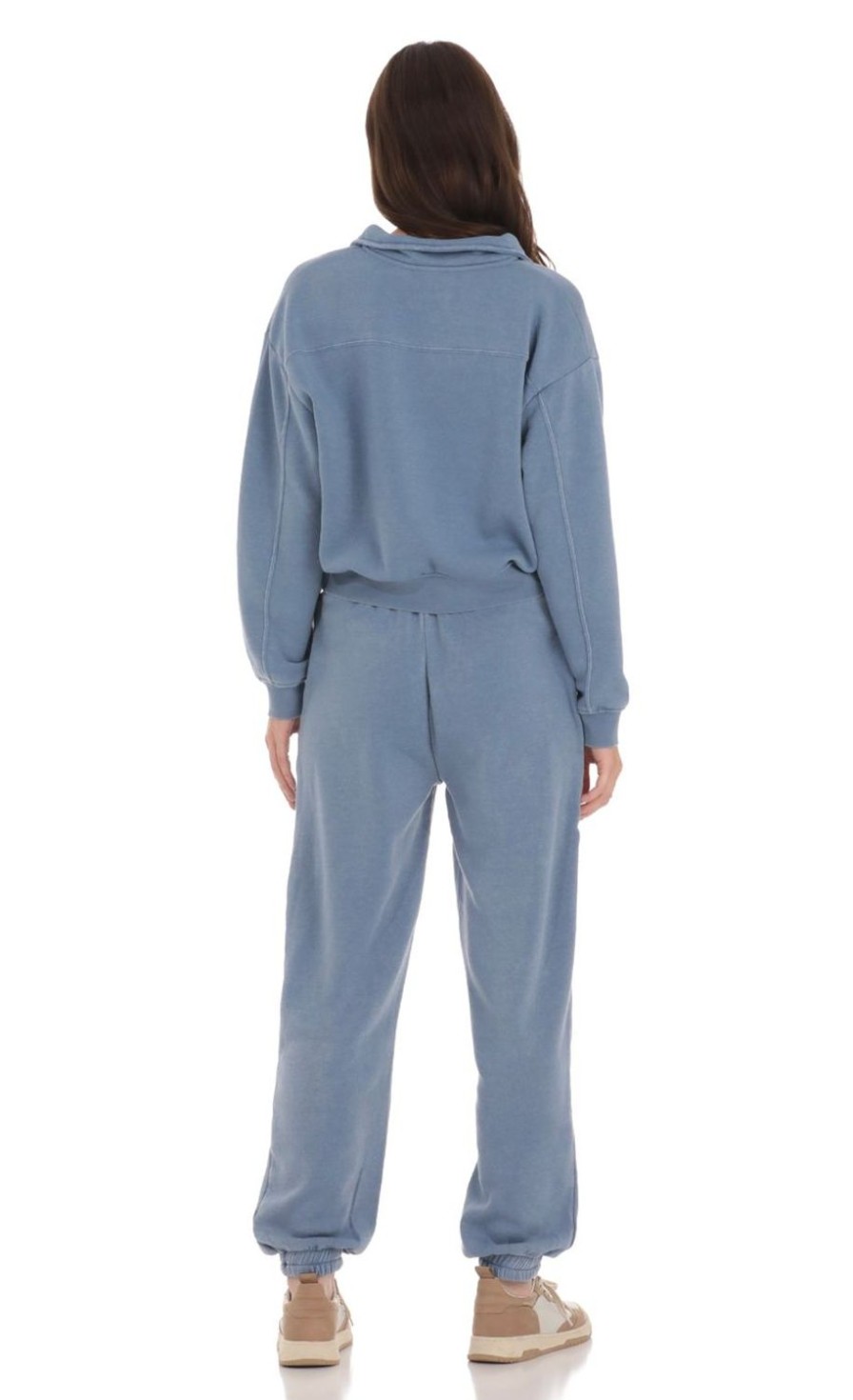 Clothing LUCY IN THE SKY | Washed Drawstring Sweatpants In Blue | Lucy In The Sky