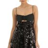 Clothing LUCY IN THE SKY | Phalyn Big Sequin Keyhole Baby Doll Dress Is Black | Lucy In The Sky