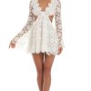 Clothing LUCY IN THE SKY | Elka Embroidery Cut-Out Mini Dress In White | Lucy In The Sky