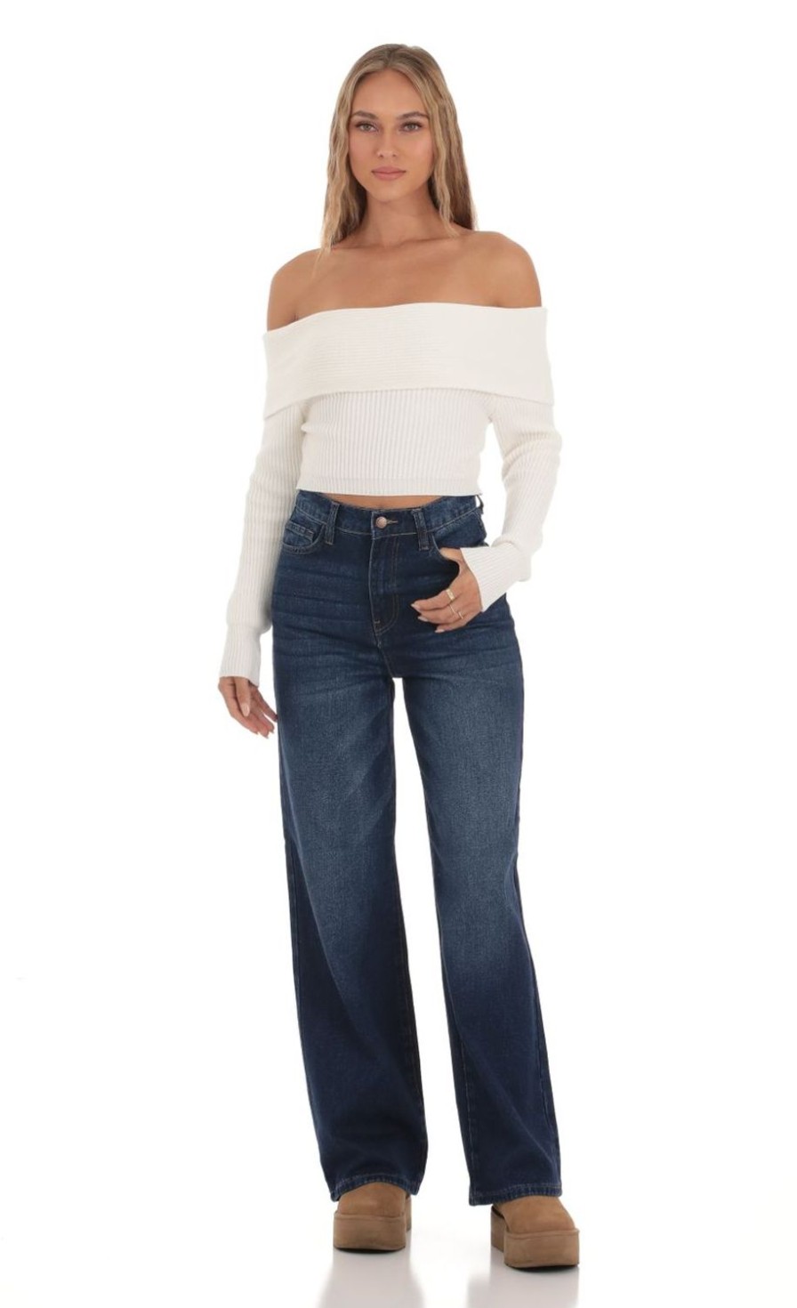 Clothing LUCY IN THE SKY | Tallia Wide Leg Jeans In Denim | Lucy In The Sky