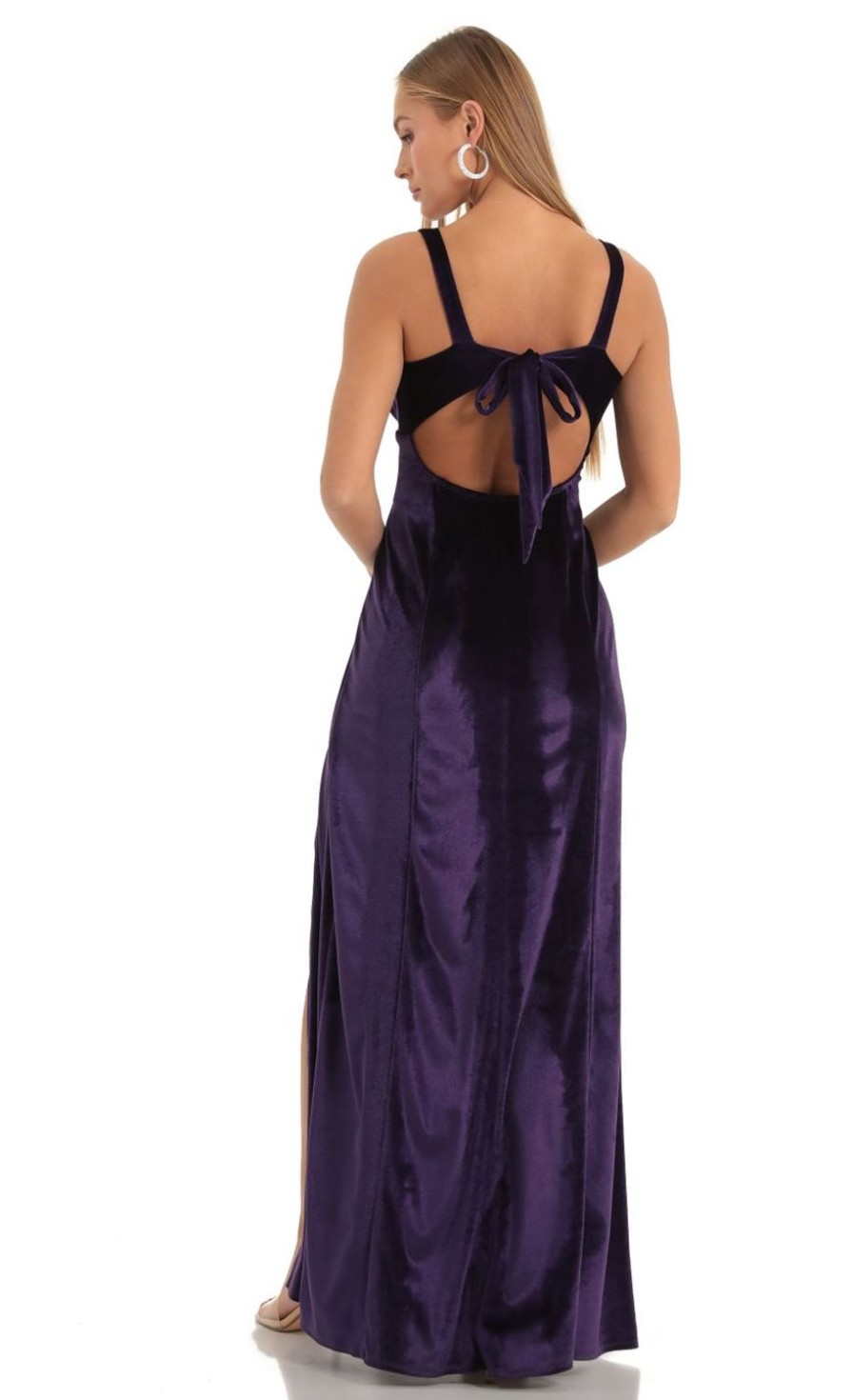 Clothing LUCY IN THE SKY | Camber Velvet Maxi Dress In Purple | Lucy In The Sky