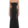 Clothing LUCY IN THE SKY | Lace Cutout Velvet Maxi Dress In Black | Lucy In The Sky