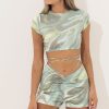 Clothing LUCY IN THE SKY | Kass Two Piece Set In Green Swirl | Lucy In The Sky