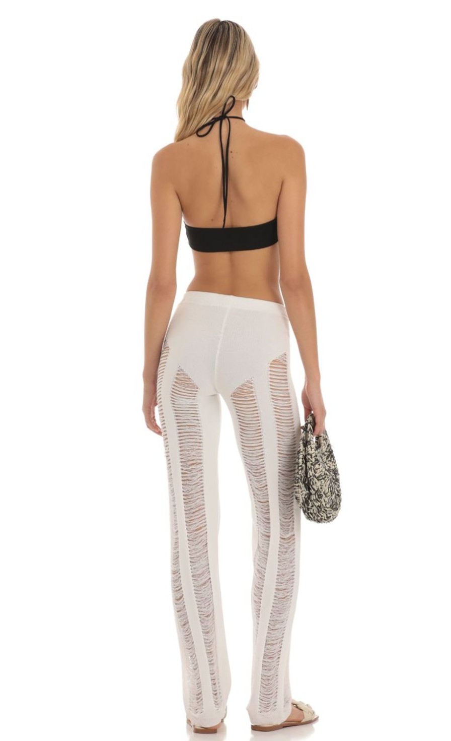 Clothing LUCY IN THE SKY | Yoly Crochet Pants In White | Lucy In The Sky