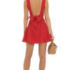 Clothing LUCY IN THE SKY | Zaida Plunge V-Neck Dress In Red | Lucy In The Sky