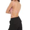 Clothing LUCY IN THE SKY | Open Back Strappy Bodysuit In Pink | Lucy In The Sky