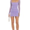 Clothing LUCY IN THE SKY | Raelyn Mesh Rhinestone Dress In Lavender | Lucy In The Sky