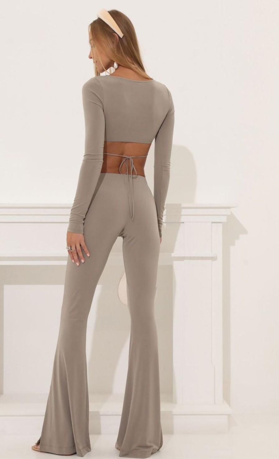 Clothing LUCY IN THE SKY | Theresa Two Piece Pant Set In Taupe | Lucy In The Sky