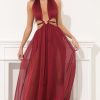 Clothing LUCY IN THE SKY | Jocelyn Cutout Maxi In Red | Lucy In The Sky