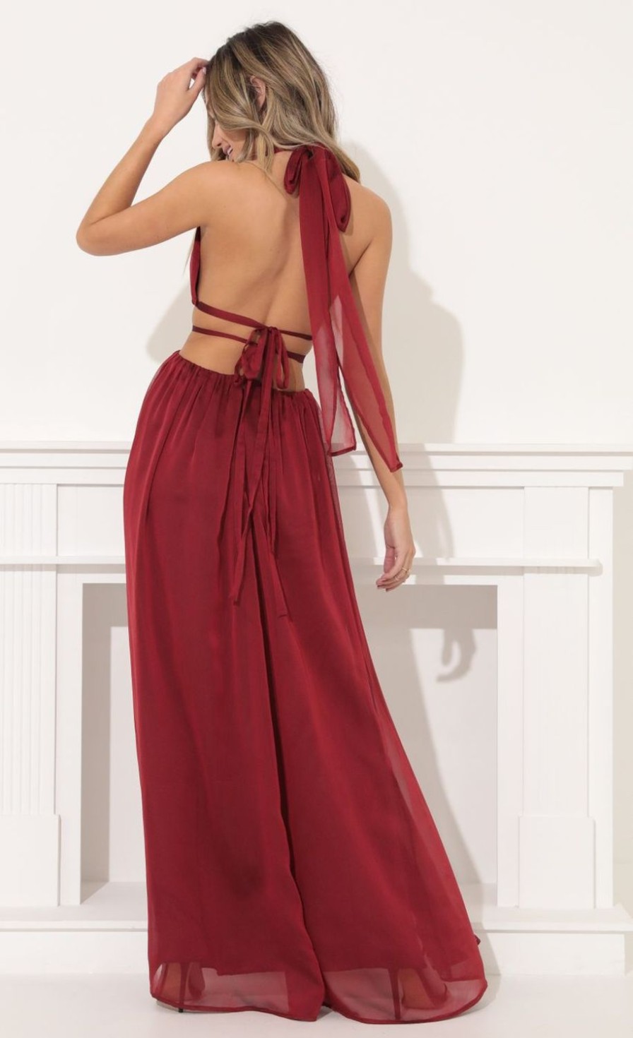 Clothing LUCY IN THE SKY | Jocelyn Cutout Maxi In Red | Lucy In The Sky