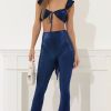 Clothing LUCY IN THE SKY | Shannon Two Piece Set In Blue Foil | Lucy In The Sky