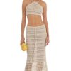 Clothing LUCY IN THE SKY | Karoo Crochet Two Piece Skirt Set In Beige | Lucy In The Sky