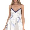 Clothing LUCY IN THE SKY | Floral Satin A-Line Dress In White | Lucy In The Sky