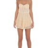 Clothing LUCY IN THE SKY | Embroidered Front Ties Dress In Cream | Lucy In The Sky