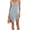 Clothing LUCY IN THE SKY | Basin Crochet Midi Dress In Blue | Lucy In The Sky