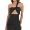 Clothing LUCY IN THE SKY | One Shoulder Twist Cutout Top In Black | Lucy In The Sky