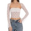 Clothing LUCY IN THE SKY | Two Piece Lace Top Set In White | Lucy In The Sky