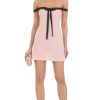 Clothing LUCY IN THE SKY | Off Shoulder Lace Strap Dress In Pink | Lucy In The Sky