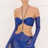 Clothing LUCY IN THE SKY | Eilish Mesh Sequin Three Piece Set In Blue | Lucy In The Sky