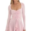 Clothing LUCY IN THE SKY | Giva Ruched Sweetheart Neck Dress In Pink | Lucy In The Sky