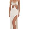 Clothing LUCY IN THE SKY | Blaise Crochet Maxi Cutout Dress In Cream | Lucy In The Sky