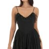 Clothing LUCY IN THE SKY | Kailin Corset Ruffle Romper In Black | Lucy In The Sky