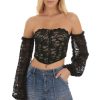 Clothing LUCY IN THE SKY | Chaya Corset Lace Top In Black | Lucy In The Sky