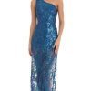 Clothing LUCY IN THE SKY | Chance Sequin One Shoulder Maxi Dress In Blue | Lucy In The Sky