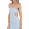 Clothing LUCY IN THE SKY | Square Neck Cutout Dress In Blue | Lucy In The Sky