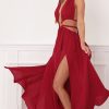 Clothing LUCY IN THE SKY | Malia Cutout Maxi Dress In Red | Lucy In The Sky