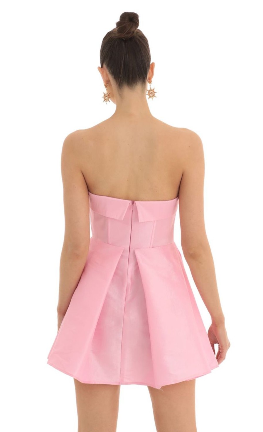 Clothing LUCY IN THE SKY | Thelia A-Line Strapless Dress In Pink | Lucy In The Sky