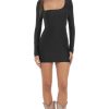 Clothing LUCY IN THE SKY | Asymmetrical Neckline Bodycon Dress In Black | Lucy In The Sky