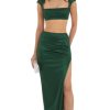 Clothing LUCY IN THE SKY | Huntleigh Satin Two Piece Set In Green | Lucy In The Sky