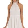 Clothing LUCY IN THE SKY | Jaelyn Halter A-Line Dress In White | Lucy In The Sky