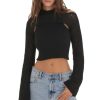 Clothing LUCY IN THE SKY | Takara Two Piece Knit Top In Black | Lucy In The Sky