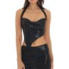 Clothing LUCY IN THE SKY | Vesa Navy Sequin Two Piece Set In Black | Lucy In The Sky