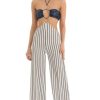 Clothing LUCY IN THE SKY | Renae Sequin Halter Striped Jumpsuit In White And Navy | Lucy In The Sky