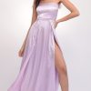 Clothing LUCY IN THE SKY | Gala Satin Maxi Dress In Lilac | Lucy In The Sky