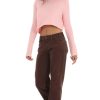 Clothing LUCY IN THE SKY | Madilynn Straight Leg Jeans In Brown | Lucy In The Sky