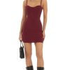 Clothing LUCY IN THE SKY | Verity Bodycon Dress In Burgundy | Lucy In The Sky