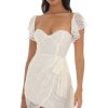 Clothing LUCY IN THE SKY | Colleen Lace Corset Wrap Dress In Ivory | Lucy In The Sky