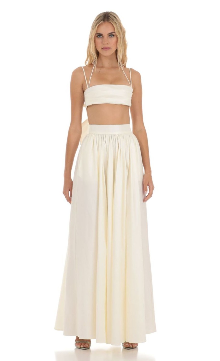 Clothing LUCY IN THE SKY | Yari Maxi Two Piece Set In Cream | Lucy In The Sky