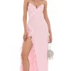 Clothing LUCY IN THE SKY | Ruffle V-Neck Maxi Dress In Pink | Lucy In The Sky