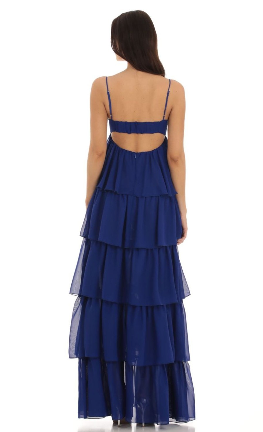 Clothing LUCY IN THE SKY | Kenya Front Tie Ruffle Dress In Blue | Lucy In The Sky