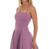 Clothing LUCY IN THE SKY | Witney Scuba Fit And Flare Dress In Purple | Lucy In The Sky