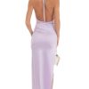 Clothing LUCY IN THE SKY | Callaway Satin Deep V Maxi Dress In Lilac | Lucy In The Sky