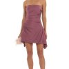 Clothing LUCY IN THE SKY | Eloraina Asymmetrical Strapless Dress In Purple | Lucy In The Sky