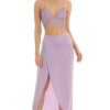 Clothing LUCY IN THE SKY | Chase Sequin Two Piece Maxi Skirt Set In Purple | Lucy In The Sky