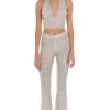 Clothing LUCY IN THE SKY | Silver Sequin Halter Two Piece Set In Cream | Lucy In The Sky