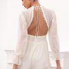 Clothing LUCY IN THE SKY | Bettina Ruched Ruffle Romper In Ivory | Lucy In The Sky